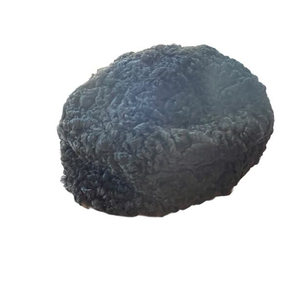 Vintage Persian Lamb Hat Women Size 6 5/8 Black Fitted Pill Box Squishee Winter - Picture 2 of 8